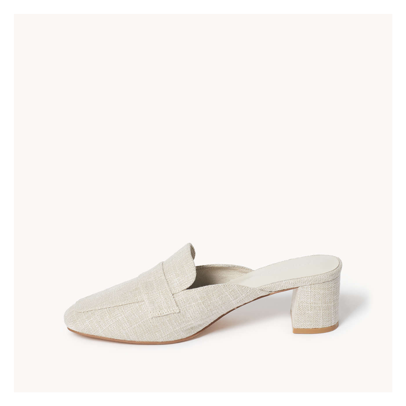 Linen-Blend Mules in Off White from Joe Fresh
